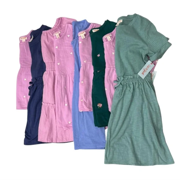 Lot 9pcs of Girl Dresses, Summer Dresses, Mix Sizes, Designs and Brands - Picture 1 of 4
